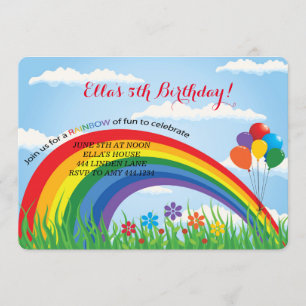 Convites de festas de aniversários do arco-íris