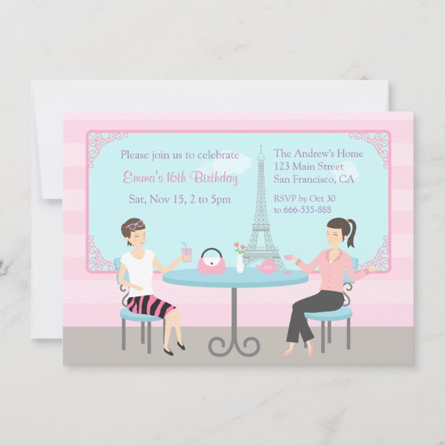 Convites de festas de aniversários do Café Torre E (Frente)