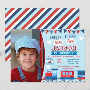 Convites de festas de aniversários do comboio