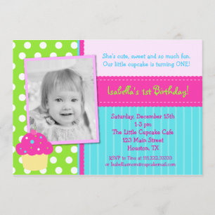 Convites de festas de aniversários do cupcake