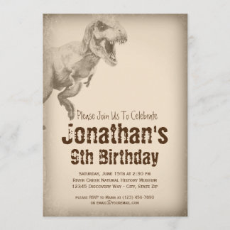 Convites de festas de aniversários do dinossauro