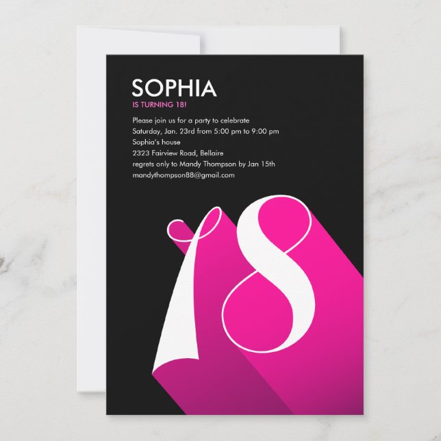 Convites de festas de aniversários do pop moderno (Frente)