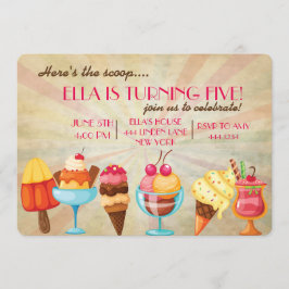Convites de festas de aniversários do sorvete