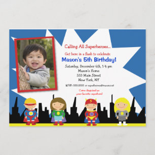 Convites de festas de aniversários do super-heró