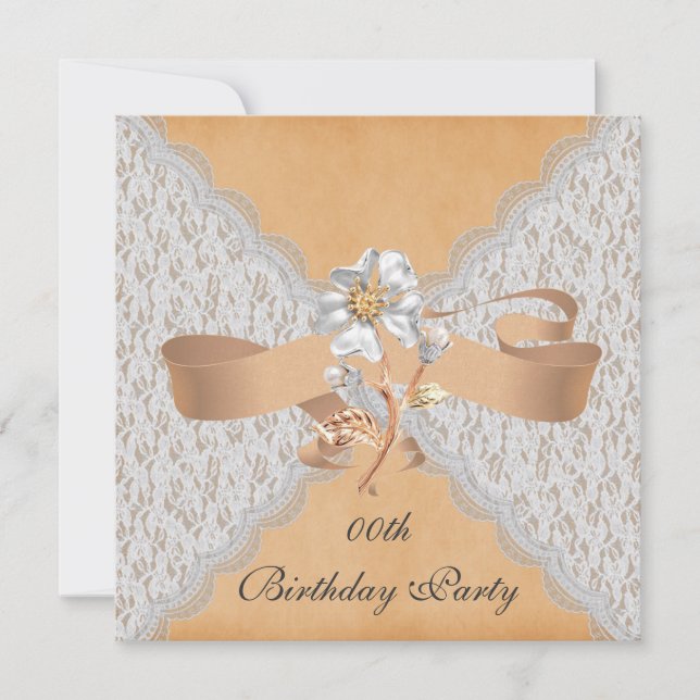 Convites de festas de aniversários elegantes do (Frente)