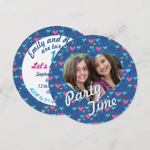 Convites de festas de aniversários Felizes 13 Twin