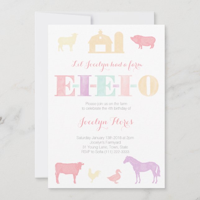 Convites de festas de aniversários MacDonald antig (Frente)