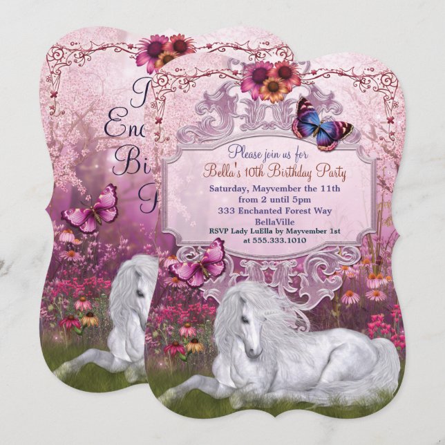 Convites de festas de aniversários mágicos do (Frente/Verso)