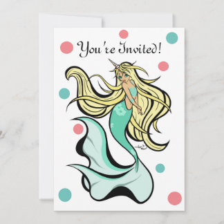 Convites de festas de aniversários Mermicorn