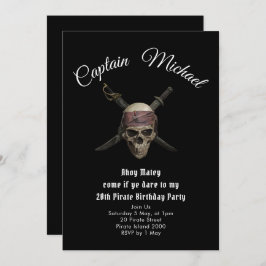 Convites de festas de aniversários piratas Jolly R
