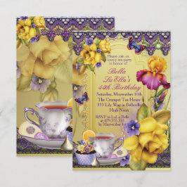 Convites de festas de aniversários Primavera Tea P