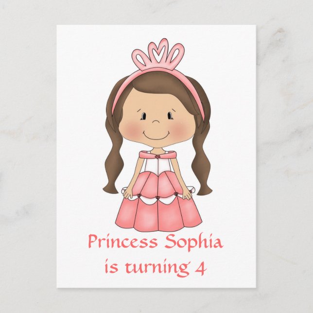 Convites de festas de aniversários Princesas Perso (Frente)