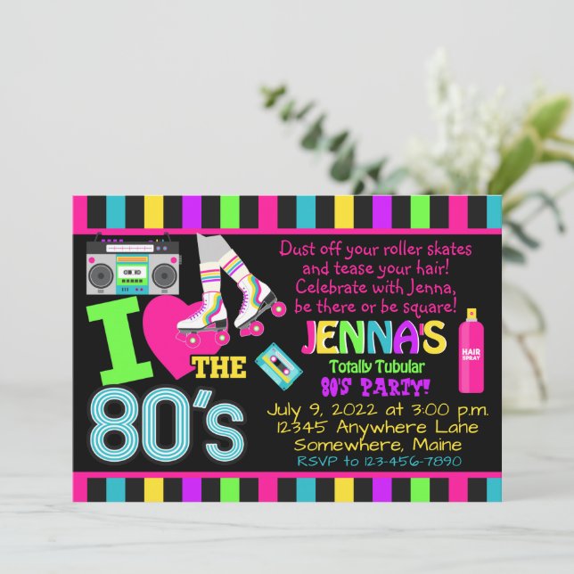 Convites de festas de aniversários Retro-Incríveis (Em pé/Frente)