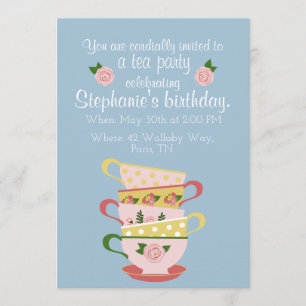 Convites de festas de aniversários Teacup