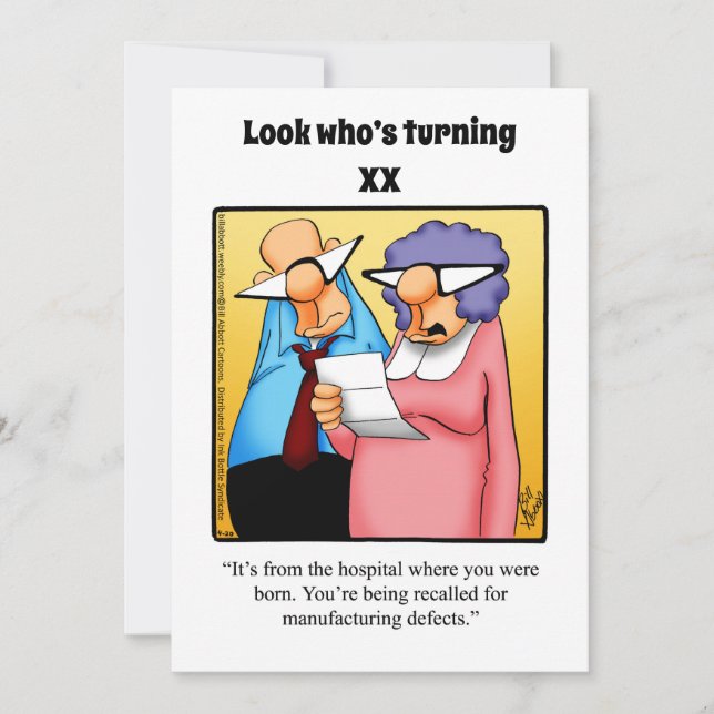 Convites de festas de aniversários XX engraçados (Frente)