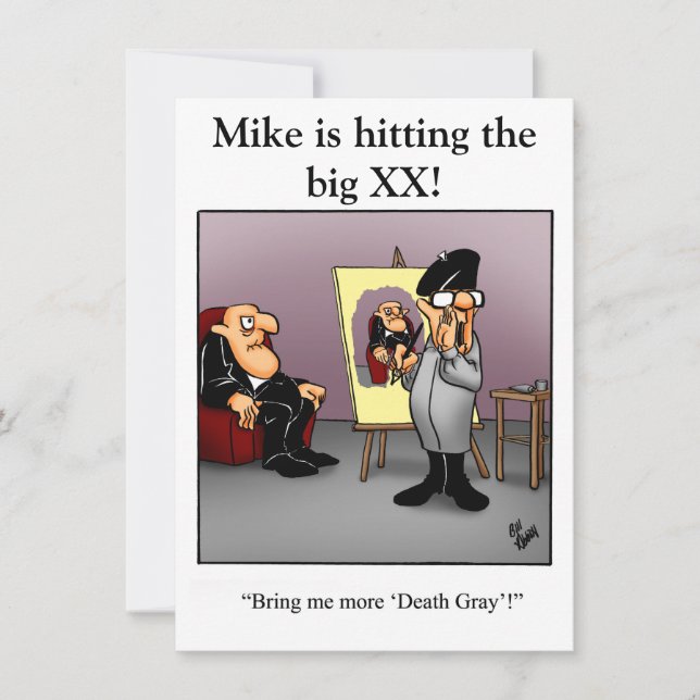 Convites de festas de aniversários XX engraçados (Frente)