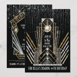 Convites de festas de Bling do art deco rujir