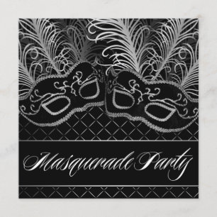 Convites de festas de Bola Mascarada de Máscara B