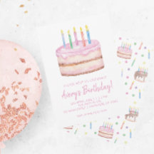 Convites de festas de Bolo Birthday