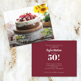 Convites de festas de Bolo de Aniversário Elegante