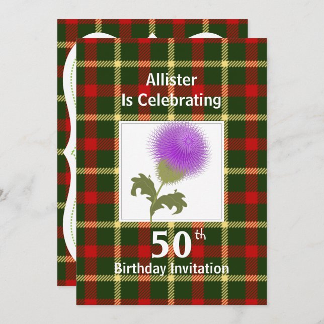 Convites de festas de celebrações teóricas escoces (Frente/Verso)