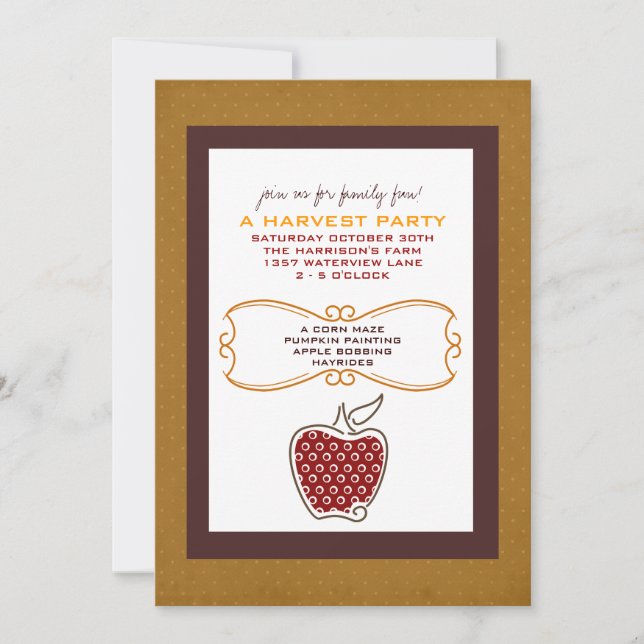 Convites de festas de Colheita de Queda (Frente)