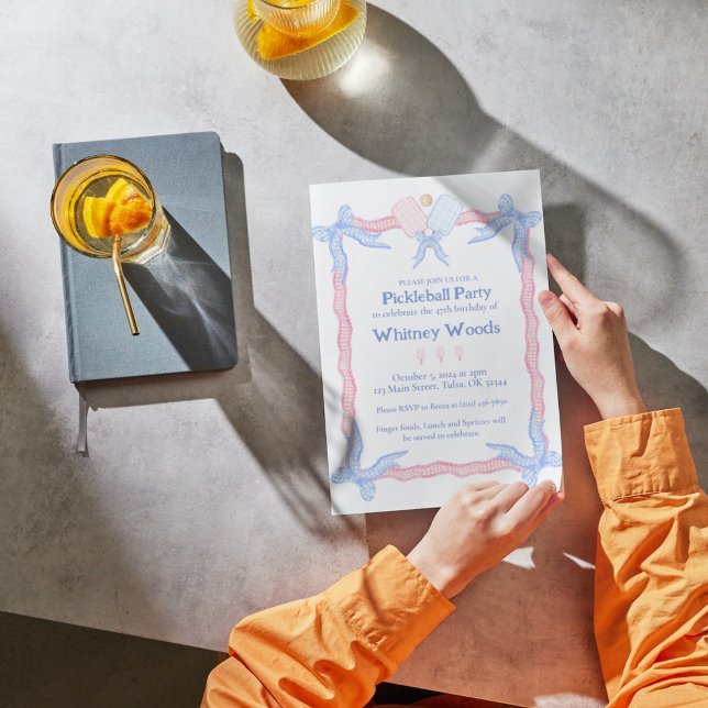 Convites de festas de coquete azuis cor-de-rosa (Criador carregado)