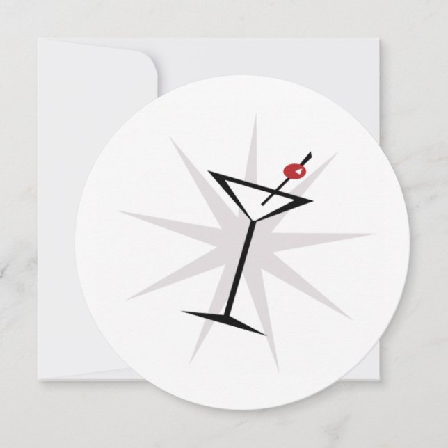 Convites de festas de coquetel retrô Martini (Frente)