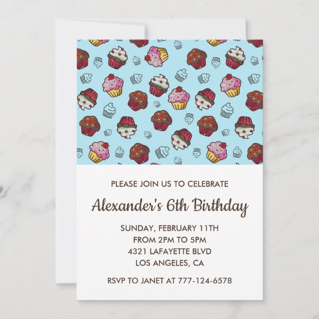 Convites de festas de cores 6 de aniversário garot (Frente)