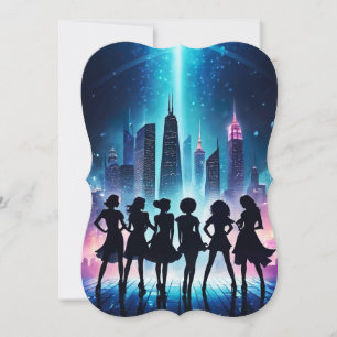 Convites de festas de dança elegantes