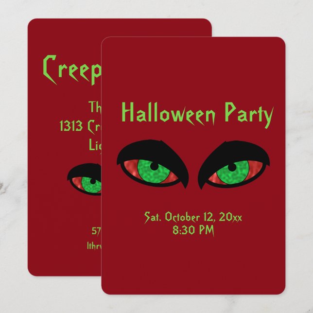 Convites de festas de Dia das Bruxas (Frente/Verso)