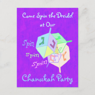 Convites de festas de Dreidel Chanukah da rotação