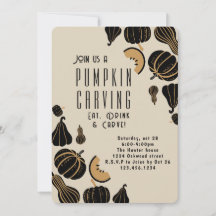 Convites de festas de esculpimento de abóbora do D