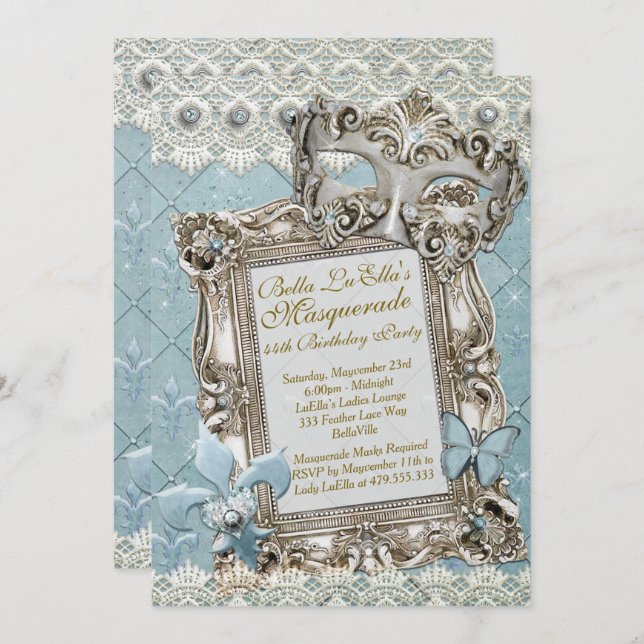 Convites de festas de Eventos de Aniversário de ma (Frente/Verso)