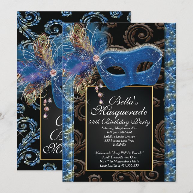 Convites de festas de Eventos de Aniversário de ma (Frente/Verso)