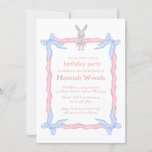 Convites de festas de Fita Azul Coquette Coquette