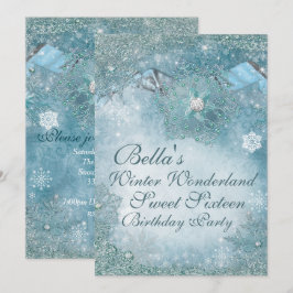 Convites de festas de flocos de neve da Wonderland