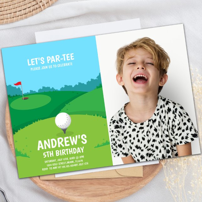 Convites de festas de golfe com foto (Golf Party Invitations with photo)