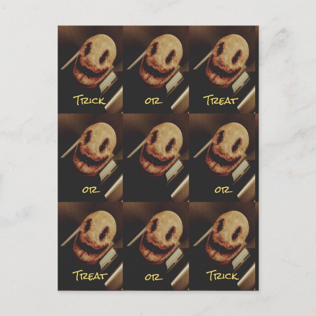 Convites de festas de Halloween com Caras assustad (Frente)