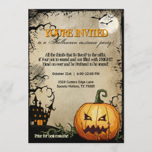Convites de festas de Halloween de Pumpkin assombr