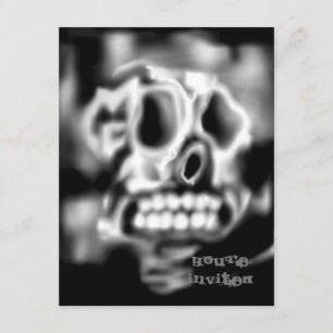 Convites de Festas de Halloween em Preto do Crânio