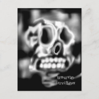 Convites de Festas de Halloween em Preto do Crânio