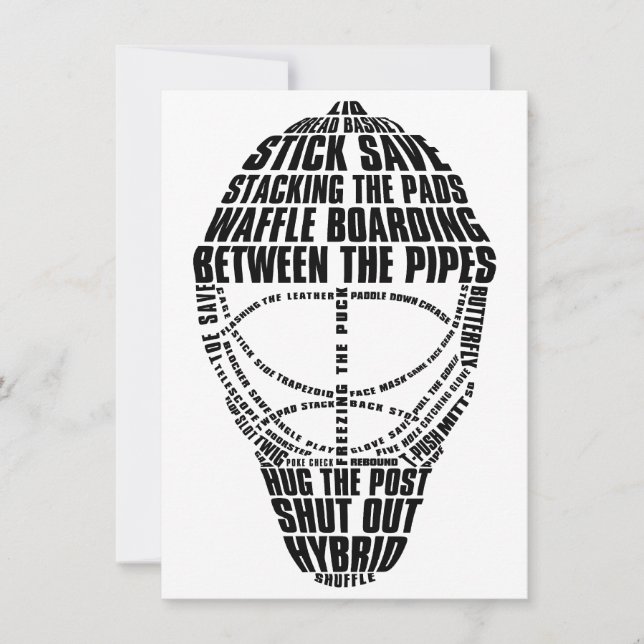 Convites de festas de máscara de goleiro de hóquei (Frente)