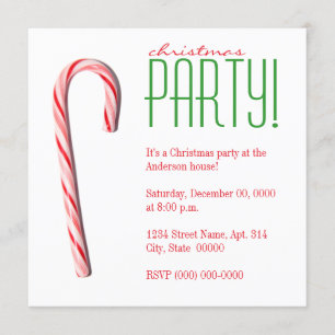 Convites de festas de Natal de Candy Cane