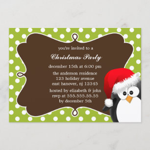 Convites de festas de Natal de Pinguim Feriado