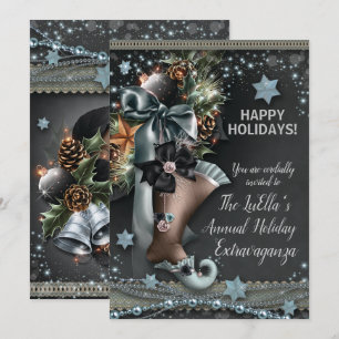Convites de festas de Natal Elegante Glam Holiday