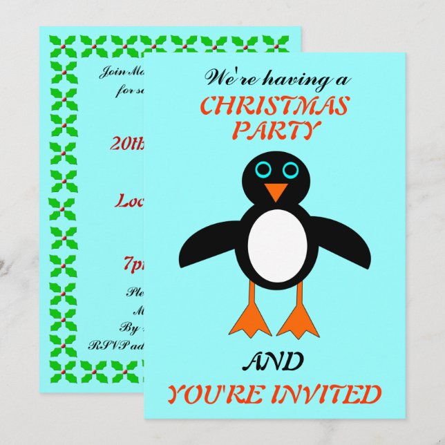 Convites de Festas de Natal Personalizadas para Pi (Frente/Verso)