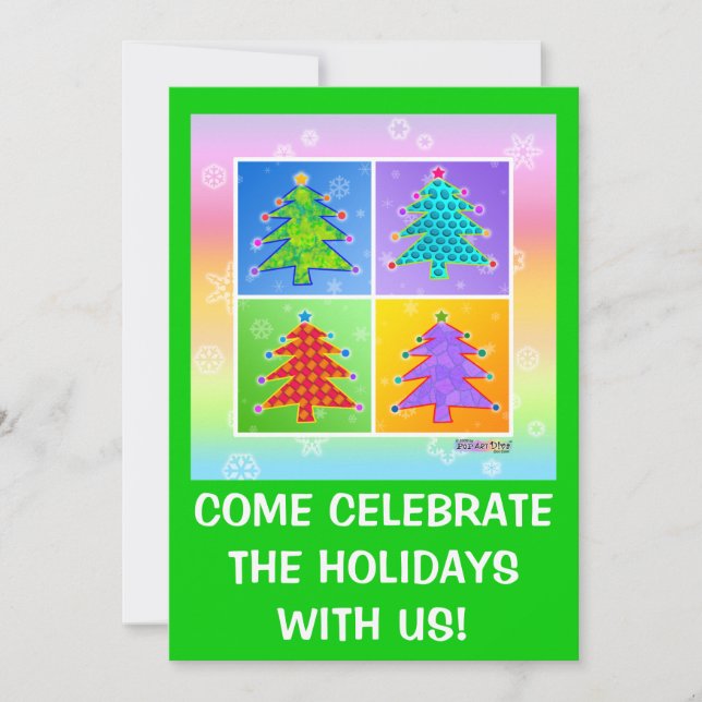 Convites de festas De Natal - Pop Art Christmas Tr (Frente)