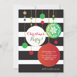 Convites de festas de Ornamento de Glitter Natal