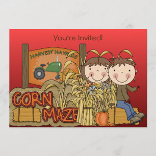Convites de festas de outono de Corn Maze